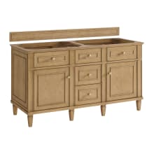 Lorelai 60" Double Basin Wood Vanity Cabinet Only with USB Port and Electrical Outlet