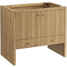 Hudson 36" Single Basin Ash Wood Vanity Cabinet Only with USB Port and Electrical Outlet