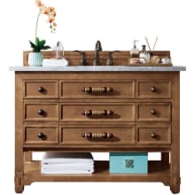 Malibu 48" Free Standing Single Basin Vanity Set with Wood Cabinet and Carrara Marble Vanity Top