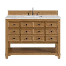 Malibu 48" Free Standing Single Basin Vanity Set with Quartz Vanity Top and Rectangular Sink