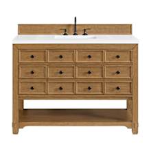 Malibu 48" Free Standing Single Basin Vanity Set with Quartz Vanity Top and Rectangular Sink
