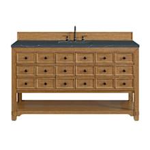 Malibu 60" Free Standing Single Basin Vanity Set with Quartz Vanity Top and Rectangular Sink