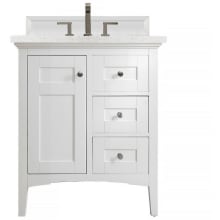 Palisades 30" Free Standing Single Basin Vanity Set with Wood Cabinet and Eternal Jasmine Pearl Quartz Vanity Top