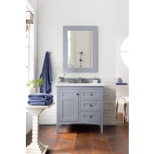 Palisades 36" Free Standing Single Basin Vanity Set with Wood Cabinet, 3cm Quartz Vanity Top, USB Port and Electrical Outlet