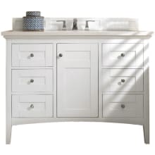 Palisades 48" Free Standing Single Basin Vanity Set with USB/Electrical Outlet, Wood Cabinet, and Eternal Jasmine Pearl Quartz Vanity Top