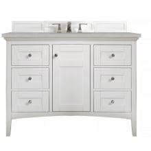 Palisades 48" Free Standing Single Basin Hardwood Vanity Set with Eternal Serena Quartz Top