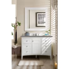 Palisades 48" Free Standing Single Basin Vanity Set with USB/Electrical Outlet, Wood Cabinet, and Grey Expo Quartz Vanity Top