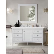 Palisades 60" Free Standing Double Basin Vanity Set with Wood Cabinet, 3cm Quartz Vanity Top, USB Port and Electrical Outlet