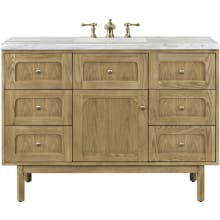 Laurent 48" Free Standing or Wall Mounted Single Basin Wood Vanity Set with 3cm Arctic Fall Solid Surface Vanity Top and Rectangular Sink