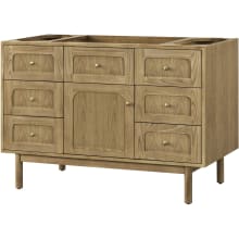 Laurent 48" Free Standing or Wall Mounted Single Basin Ash Wood Vanity Cabinet Only with USB Port and Electrical Outlet