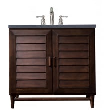 Portland 36" Free Standing Single Basin Vanity Set with Birch and Poplar Cabinet, and Charcoal Soapstone Quartz Vanity Top