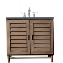 Portland 36" Free Standing Single Basin Vanity Set with Birch and Poplar Cabinet, and Charcoal Soapstone Quartz Vanity Top