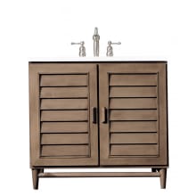 Portland 36" Free Standing Single Basin Vanity Set with Wood Cabinet and 3cm Quartz Vanity Top