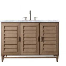 Portland 48" Free Standing Single Vanity Set with Wood Cabinet and Carrara Marble Vanity Top