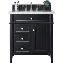 Brittany 30" Single Basin Poplar Wood Vanity Set with 3 cm Arctic Fall Solid Surface Vanity Top and Rectangular Sink