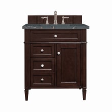 Brittany 30" Single Basin Poplar Wood Vanity Set with 3cm Parisien Bleu Silestone Quartz Vanity Top and Rectangular Sink