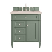 Brittany 30" Single Basin Poplar Wood Vanity Set with 3 cm Eternal Marfil Quartz Vanity Top and Rectangular Sink