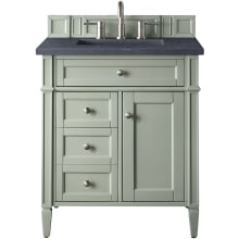 Brittany 30" Single Basin Poplar Wood Vanity Set with 3 cm Charcoal Soapstone Quartz Vanity Top and Rectangular Sink
