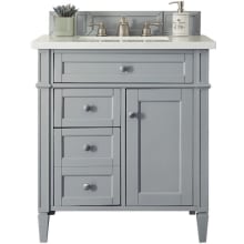Brittany 30" Single Basin Poplar Wood Vanity Set with 3 cm Arctic Fall Solid Surface Vanity Top and Rectangular Sink