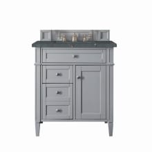 Brittany 30" Single Basin Poplar Wood Vanity Set with 3cm Parisien Bleu Silestone Quartz Vanity Top and Rectangular Sink