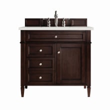 Brittany 36" Single Basin Poplar Wood Vanity Set with 3cm Lime Delight Silestone Quartz Vanity Top and Rectangular Sink