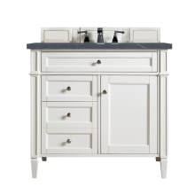 Brittany 36" Single Basin Poplar Wood Vanity Set with 3 cm Charcoal Soapstone Quartz Vanity Top and Rectangular Sink