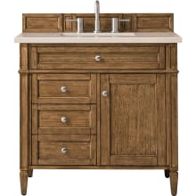 Brittany 36" Single Basin Poplar Wood Vanity Set with 3 cm Eternal Marfil Quartz Vanity Top and Rectangular Sink