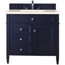 Brittany 36" Single Basin Poplar Wood Vanity Set with 3 cm Eternal Marfil Quartz Vanity Top and Rectangular Sink