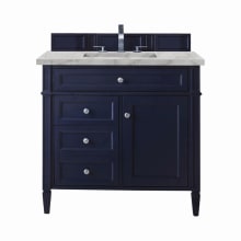 Brittany 36" Single Basin Poplar Wood Vanity Set with 3cm Victorian Silver Silestone Quartz Vanity Top and Rectangular Sink