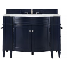 Brittany 46" Free Standing Single Basin Hardwood Vanity Set with Arctic Fall Solid Surface Top