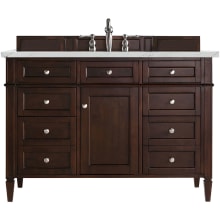 Brittany 48" Single Basin Poplar Wood Vanity Set with 3 cm Ethereal Noctis Quartz Vanity Top and Rectangular Sink