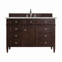 Brittany 48" Single Basin Poplar Wood Vanity Set with 3cm Victorian Silver Silestone Quartz Vanity Top and Rectangular Sink