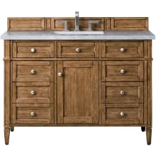 Brittany 48" Single Basin Poplar Wood Vanity Set with 3 cm Arctic Fall Solid Surface Vanity Top and Rectangular Sink