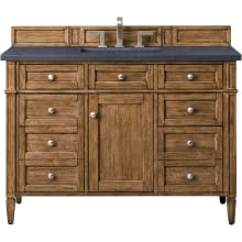 Brittany 48" Single Basin Poplar Wood Vanity Set with 3 cm Charcoal Soapstone Quartz Vanity Top and Rectangular Sink