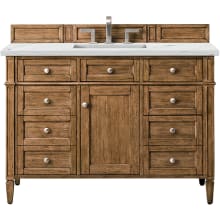 Brittany 48" Single Basin Poplar Wood Vanity Set with 3 cm Ethereal Noctis Quartz Vanity Top and Rectangular Sink