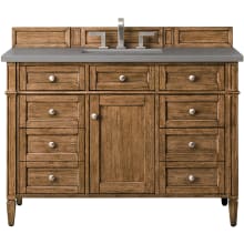 Brittany 48" Free Standing Single Basin Hardwood Vanity Set with Grey Expo Quartz Top