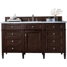 Brittany 60" Single Basin Poplar Wood Vanity Set with 3 cm Arctic Fall Solid Surface Vanity Top and Rectangular Sink