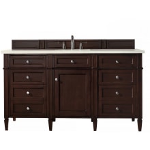 Brittany 60" Single Basin Poplar Wood Vanity Set with 3 cm Eternal Marfil Quartz Vanity Top and Rectangular Sink