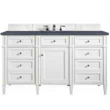 Brittany 60" Single Basin Poplar Wood Vanity Set with 3 cm Charcoal Soapstone Quartz Vanity Top and Rectangular Sink