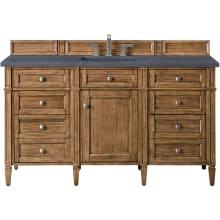 Brittany 60" Single Basin Poplar Wood Vanity Set with 3 cm Charcoal Soapstone Quartz Vanity Top and Rectangular Sink