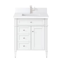 Brittany 30" Free Standing Single Basin Vanity Set with Cabinet and White Zeus Quartz