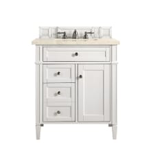 Brittany 30" Single Basin Poplar Wood Vanity Set with 3 cm Eternal Marfil Quartz Vanity Top and Rectangular Sink