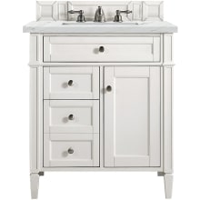 Brittany 30" Single Basin Poplar Wood Vanity Set with 3 cm Ethereal Noctis Quartz Vanity Top and Rectangular Sink