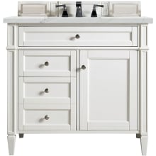 Brittany 36" Single Basin Poplar Wood Vanity Set with 3 cm Ethereal Noctis Quartz Vanity Top and Rectangular Sink