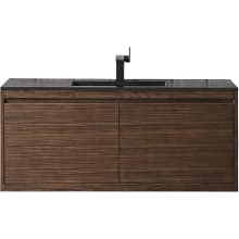 Mantova 48" Wall Mounted Single Basin Poplar Wood Vanity Set with Charcoal Black Composite Stone Vanity Top and Rectangular Sink
