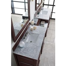 De Soto 118" Double Basin Hardwood Vanity Set with Carrara Marble Top
