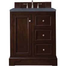 De Soto 30" Free Standing Single Basin Vanity Set with Wood Cabinet and Charcoal Soapstone Quartz Vanity Top