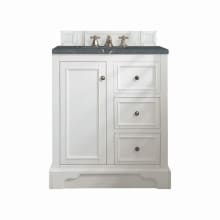 De Soto 32" Single Basin Poplar Wood Vanity Set with 3cm Parisien Bleu Silestone Quartz Vanity Top and Rectangular Sink
