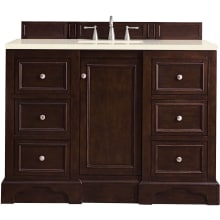 De Soto 50" Free Standing Single Basin Hardwood Vanity Set with 1-3/16" Eternal Marfil Quartz Top