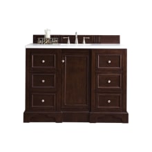 De Soto 48" Free Standing Single Basin Vanity Set with Wood Cabinet, 3cm Quartz Vanity Top, USB Port and Electrical Outlet